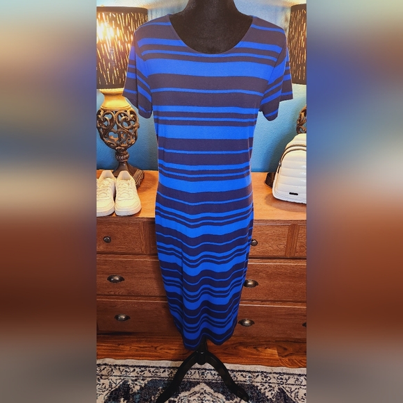 GAP Striped Midi Knit Dress Size M - Picture 3 of 10